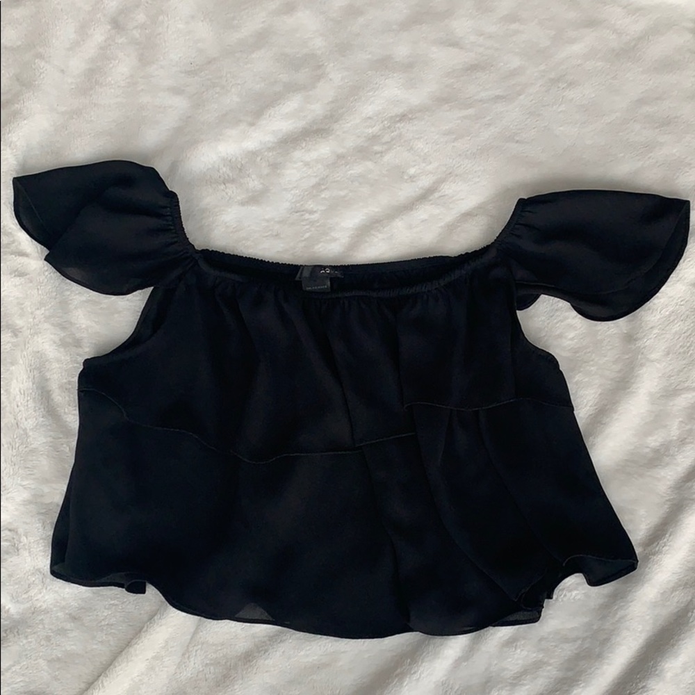 Off the shoulder black crop top